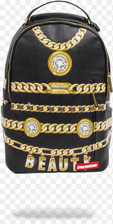 image of sprayground "beauty gold chains" - sprayground backpacks