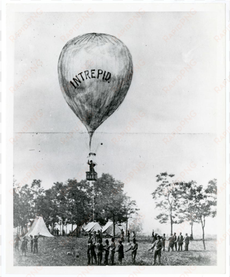 image of thaddeus lowe's balloon test of the “intrepid” - tools did spies use in the civil war