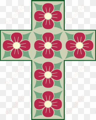 image pattern cross christart - flower cross clipart