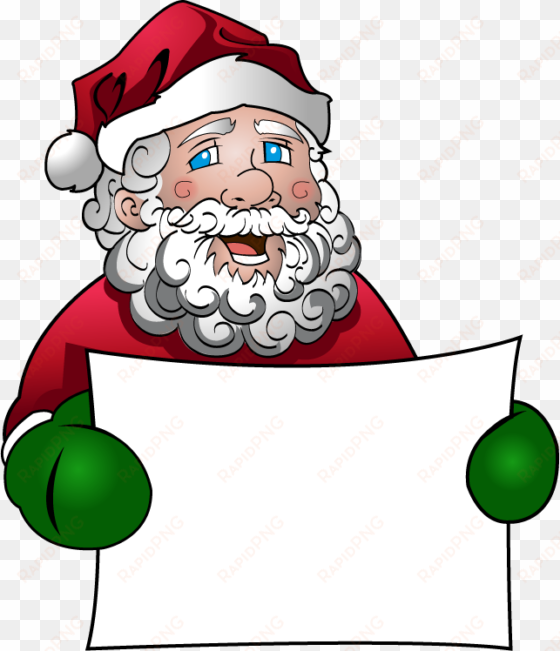 image - santa holding sign clipart
