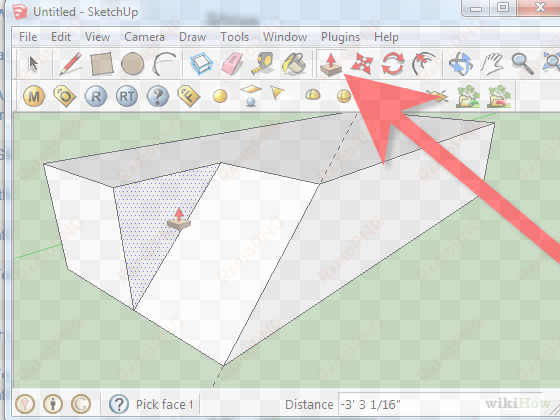 image titled create a mitered angle using the protractor - google sketchup