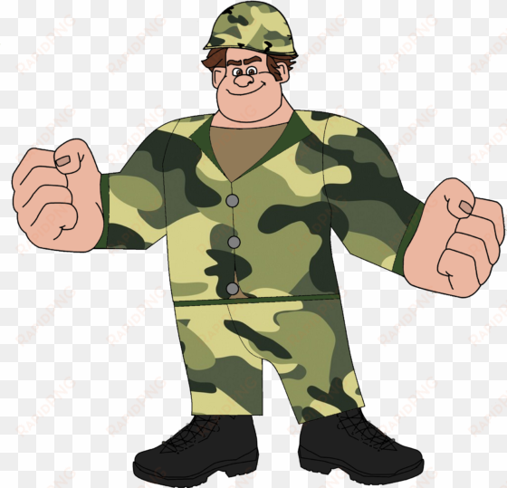 image wreck it ralph in a army - cartoon army suit