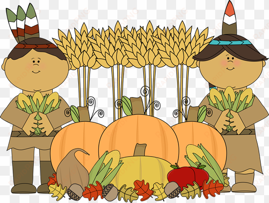 images indians and harvest - pilgrims clipart