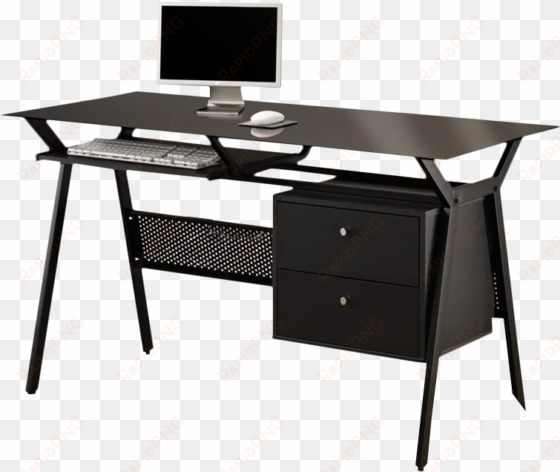 img - computer black desk with drawers