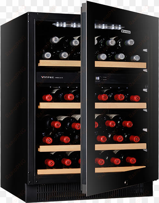 img - vintec v40sg2ebk 40 bottle two zone wine fridge