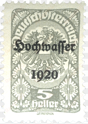 in 1920, austria simply overprinted the current postage - postage stamp