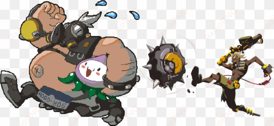 in a fit of ocd i - roadhog and junkrat spray