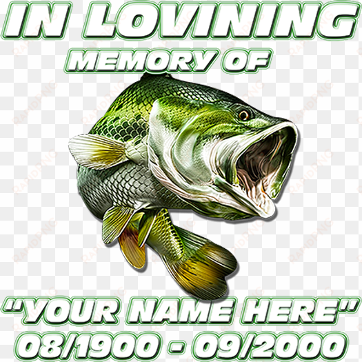 in loving memory fishing decal - bass fish store logo