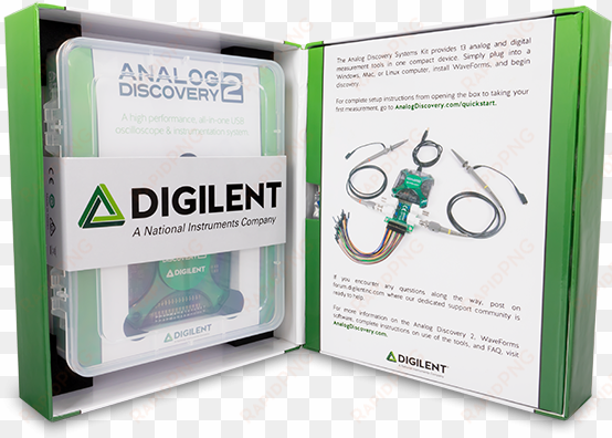 in the kit, you'll find an analog discovery 2, bnc - digilent