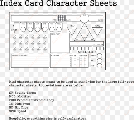index card character sheet - electrical engineering
