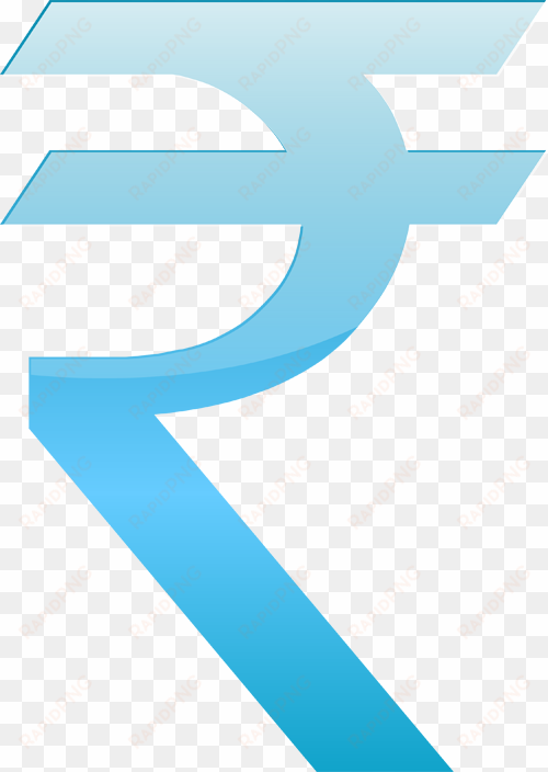 Indian Rupee New Symbol - Rupees Symbol Png Blue transparent png image
