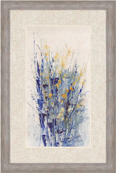 indigo floral ii - paragon indigo floral ii by o'toole framed painting