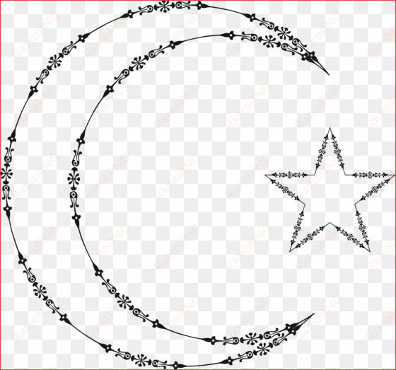 inspirational fancy border png - star and crescent