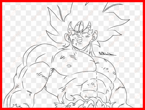 Inspiring Super Saiyan Goku Coloring Pages Of Dragon - Dragon Ball Z Goku Super Saiyan God Drawing transparent png image