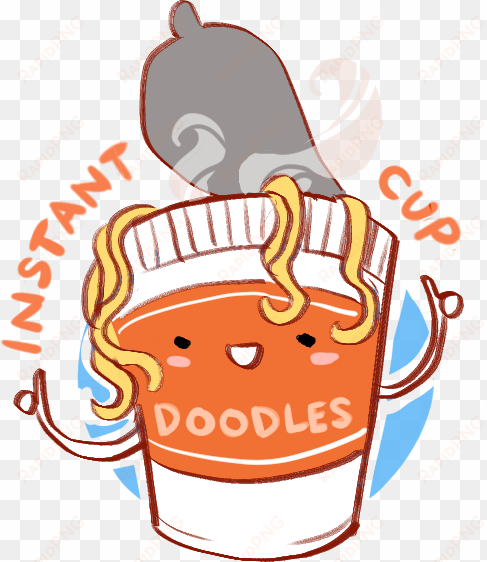Instant Noodle Cups Random Doodley For A - Cup Of Noodles Clipart transparent png image
