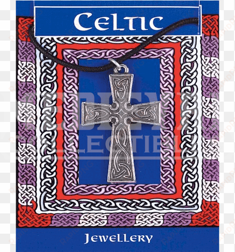 interlaced celtic cross pendant - celtic knot pewter cross necklace pendant re-enactment