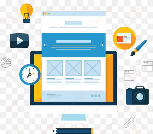 internet marketing - free flat illustration web design png