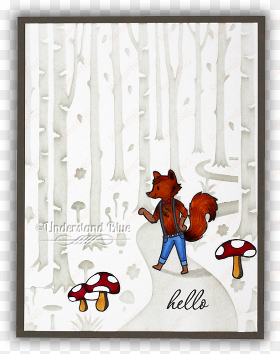 into the woods card by understand blue - cartoon