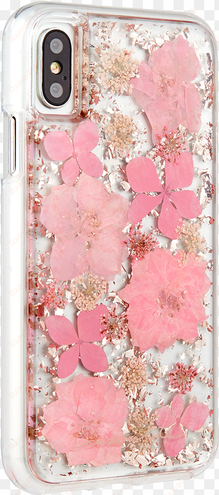 iphone pink karat petals real flowers slim protective - case mate petals iphone x
