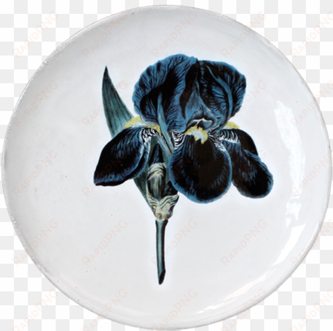 iris flower dinner plate - blue