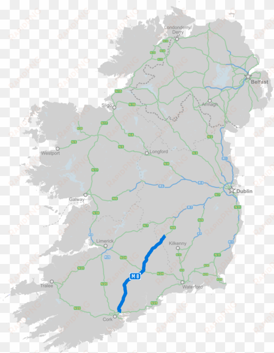 irish motorways rough draft for discussion - plain map of ireland png
