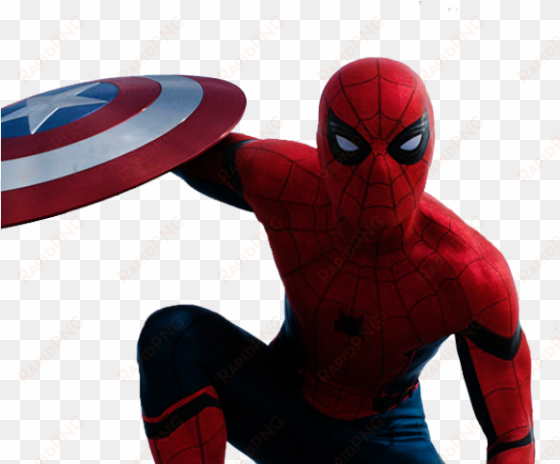 Iron Spiderman Clipart Spiderman Png - Spiderman With Caps Shield transparent png image