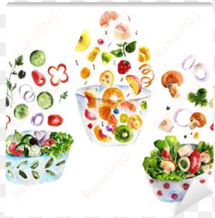 isolated set with salad - illustration