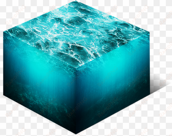 isometric water cube 3d cross section png stock photo - water cube texture