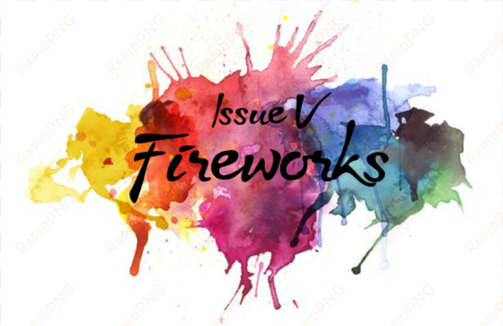 issue v- fireworks - watercolour paint abstract png