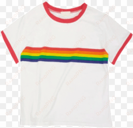itgirl shop rainbow print shortsleeve tshirt aesthetic - white shirt rainbow stripe