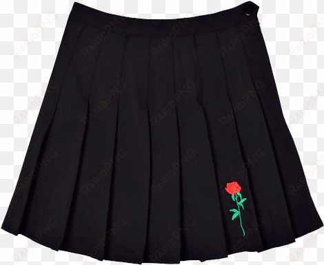 itgirl shop rose embroidery aesthetic pleated black - goth aesthetic clothes png