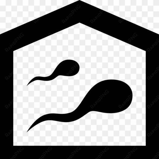 it's a logo of two sperm cells inside a house shaped - silhouette
