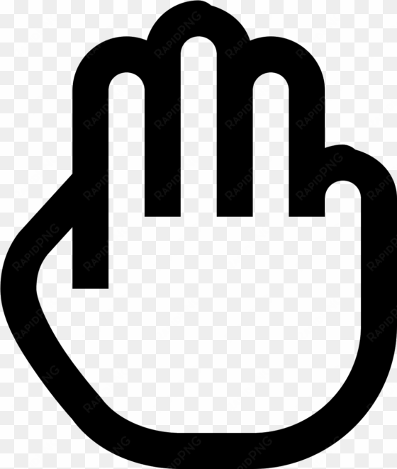 It's An Icon Of A Hand Holding Three Fingers Up - Sign transparent png image