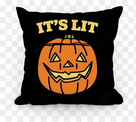 it's lit jack o' lantern pillow - she's beauty she's grace she ll punch you in the face