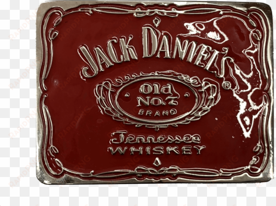 jack daniel's label red belt buckle - belt buckle