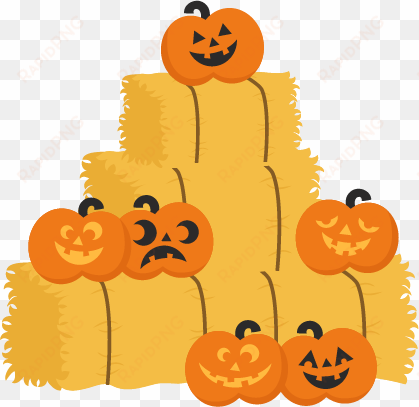 jack o lanterns on hay bales svg cutting files pumpkin - straw bales clip art