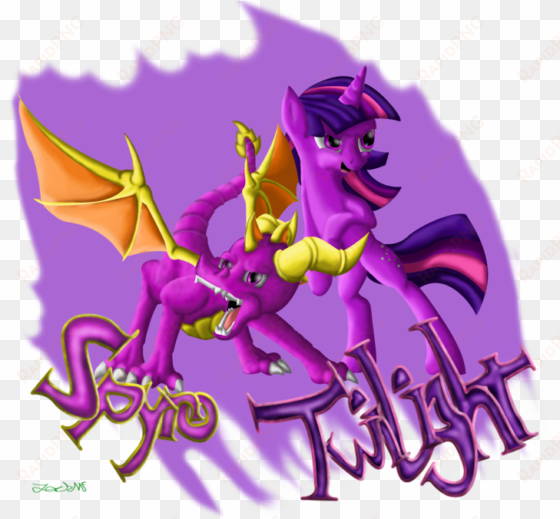 jadmcirr, crossover, safe, spyro the dragon, twilight - spyro the dragon and twilight sparkle