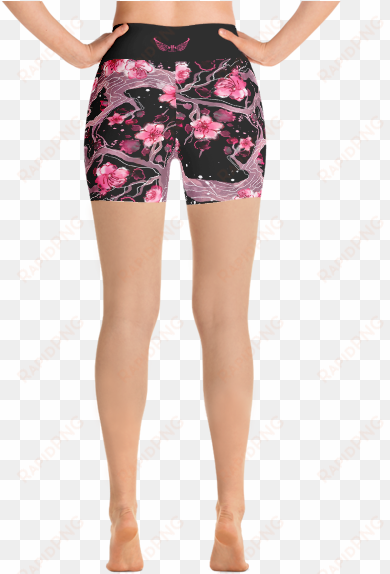 japanese cherry-blossoms shorts - yoga pants