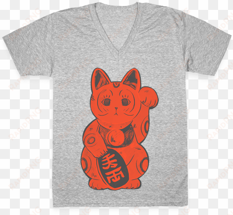 japanese lucky cat v-neck tee shirt - baking shirt design