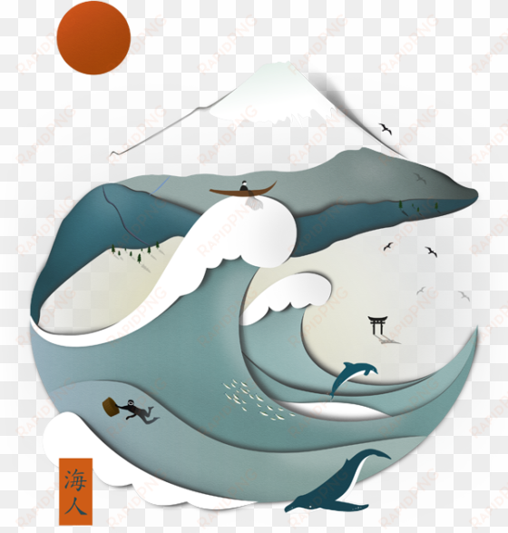 - japanese protest against muji's shark fin soup - illustration