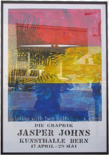 jasper johns "die graphic" lithograph - jasper johns painting with two