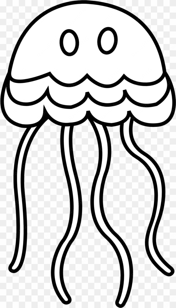 jellyfish black white line - jellyfish clip art black and white