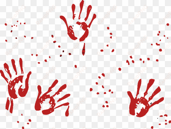 johnny automatic handprints blood - fingerpainting clipart black and white