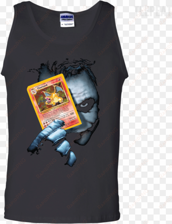 Joker Poke Card Tee Apparel Teepeat - Joker Holding A Charizard Card transparent png image