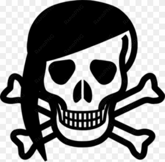 jolly roger with red scarf md image - skull and crossbones silhouette