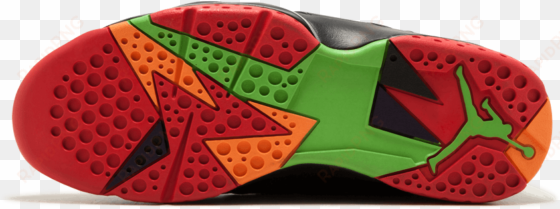 jordan retro 7 basketball shoe - men's black/red/green