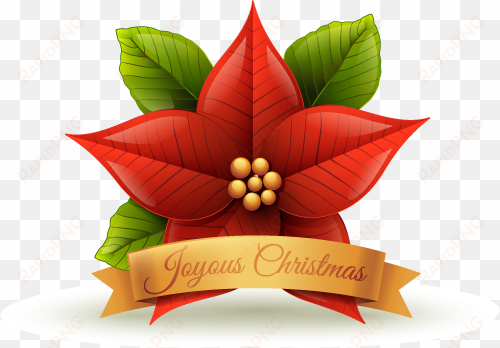 Joyous Christmas Clip Art Holiday Scrapbook - Poinsettia Png transparent png image