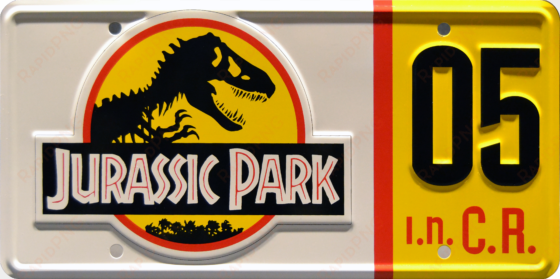 jp 05 prop plate movie memorabilia from jurassic park - jurassic park / hammond's jeep / #29 *metal stamped*