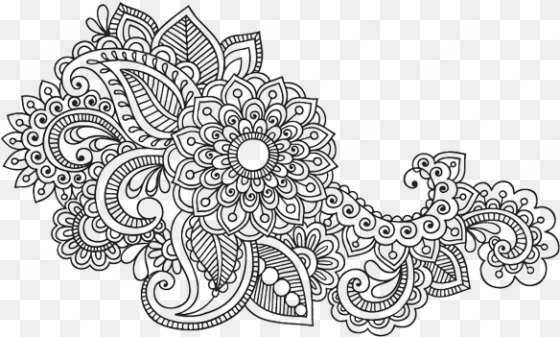 jpg black and white library mandala transparent henna - coloring sheet mandala flowers