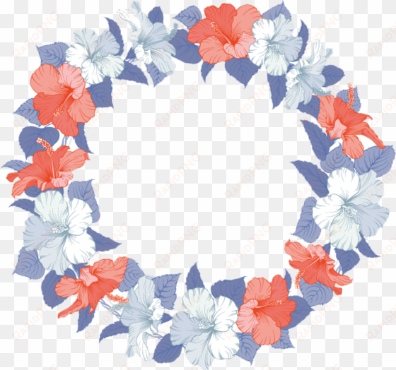 jpg invitation flower hibiscus wreath hawaii - hawaiian flower wreath png